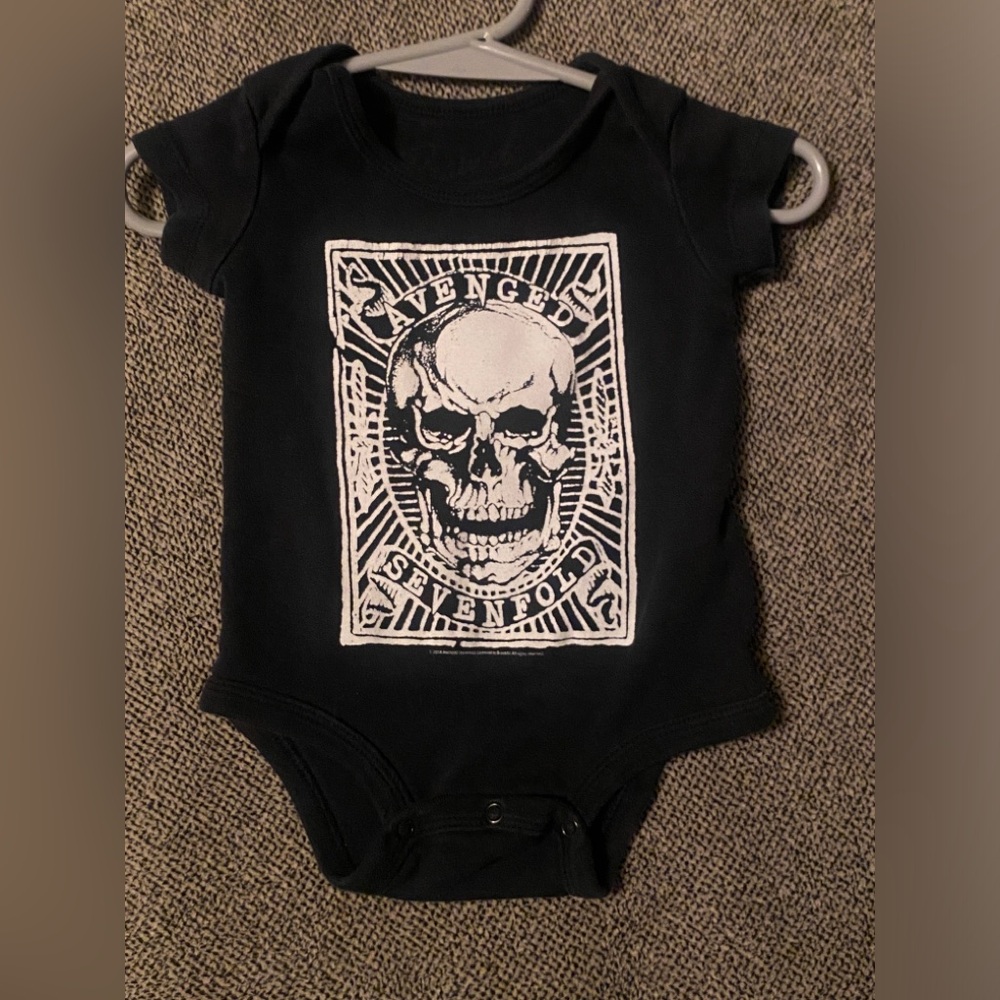 Black Avenged Sevenfold Band Graphic Baby One-Piece